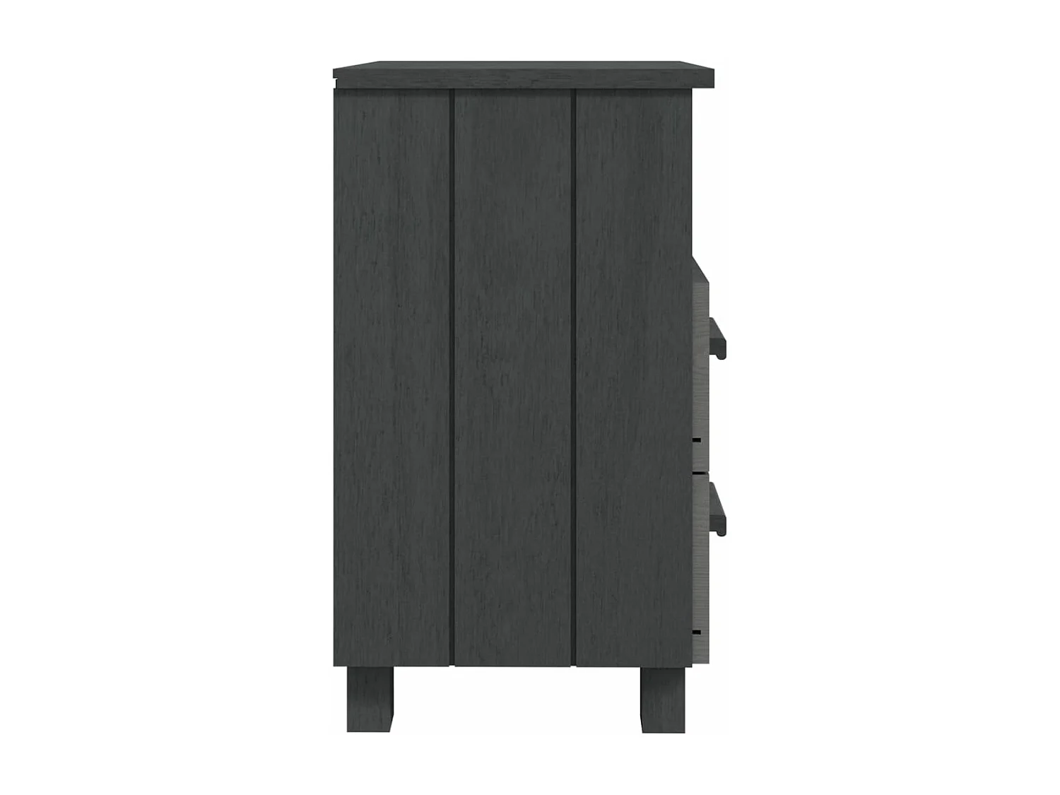 Comodino HAMAR Grigio Scuro 40x35x62 cm Legno Massello di Pino