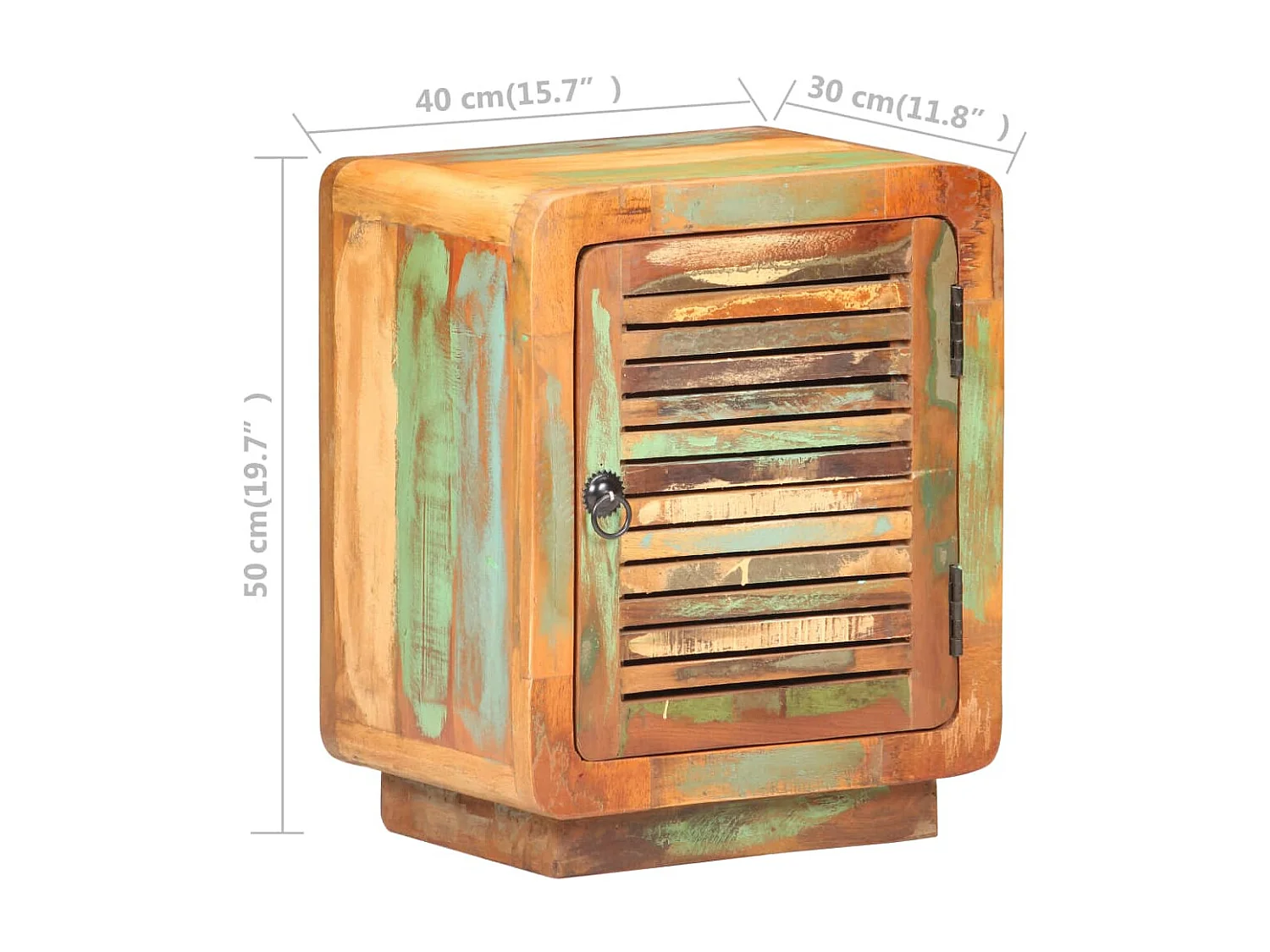Nachttisch 40x30x50 cm Altholz Massiv