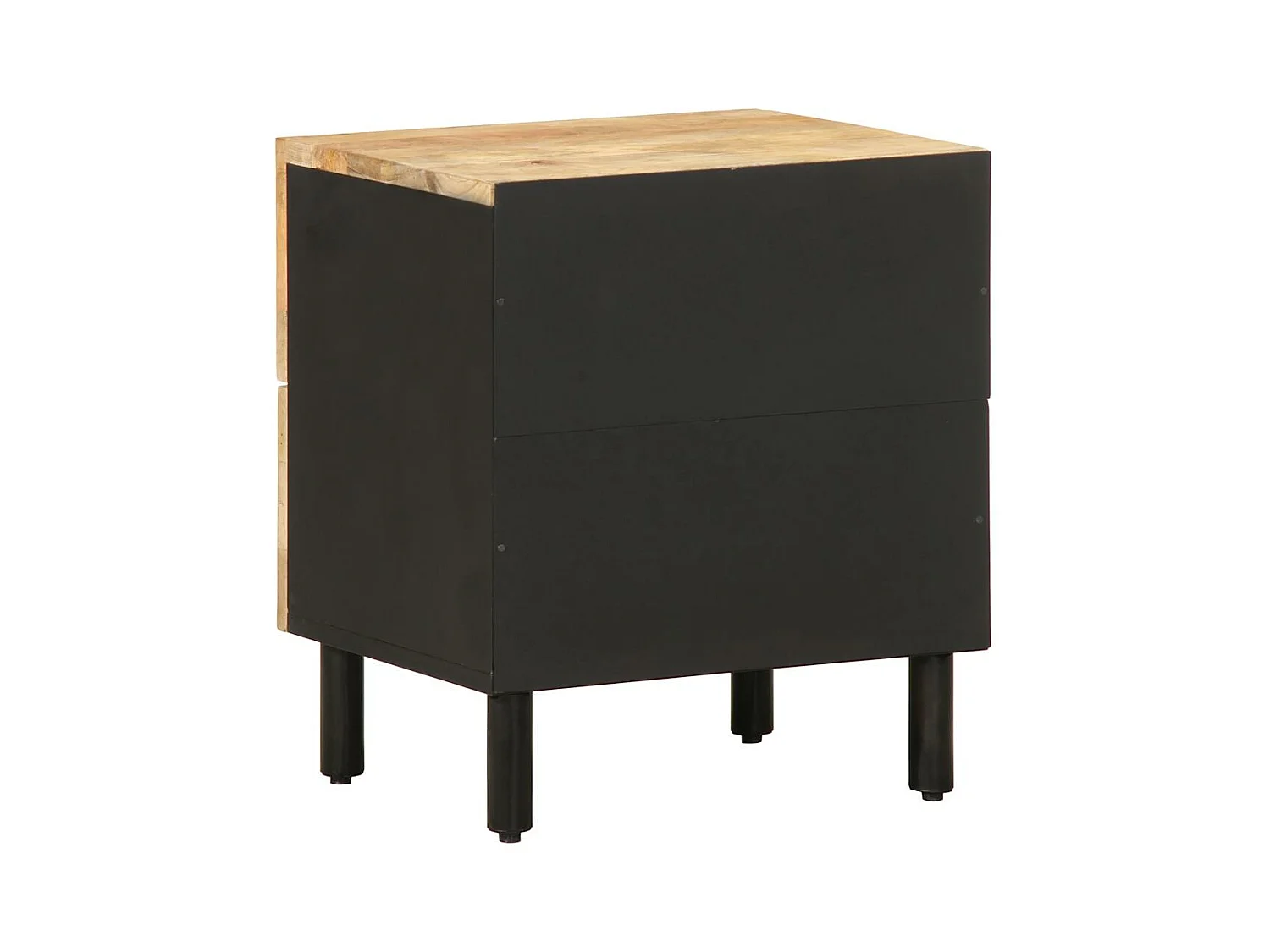 Tables de chevet 2 pcs noir bois de manguier massif brut