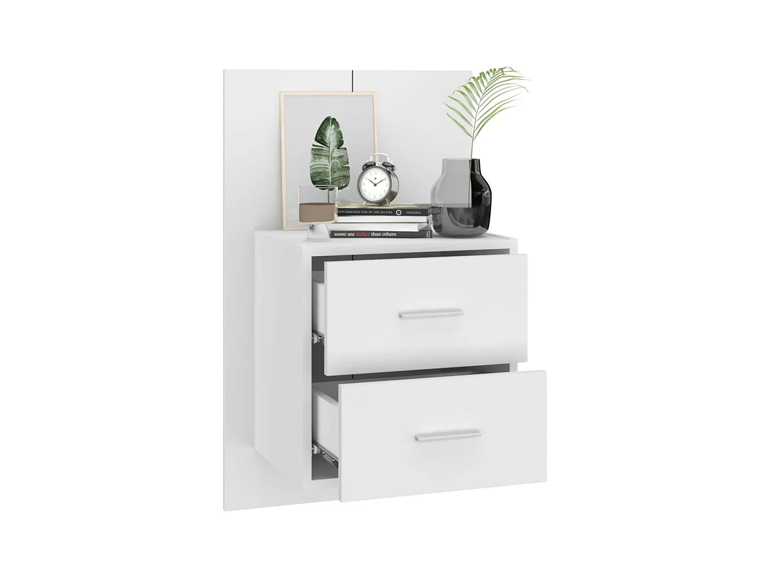 Tables de chevet murales 2 pcs Blanc
