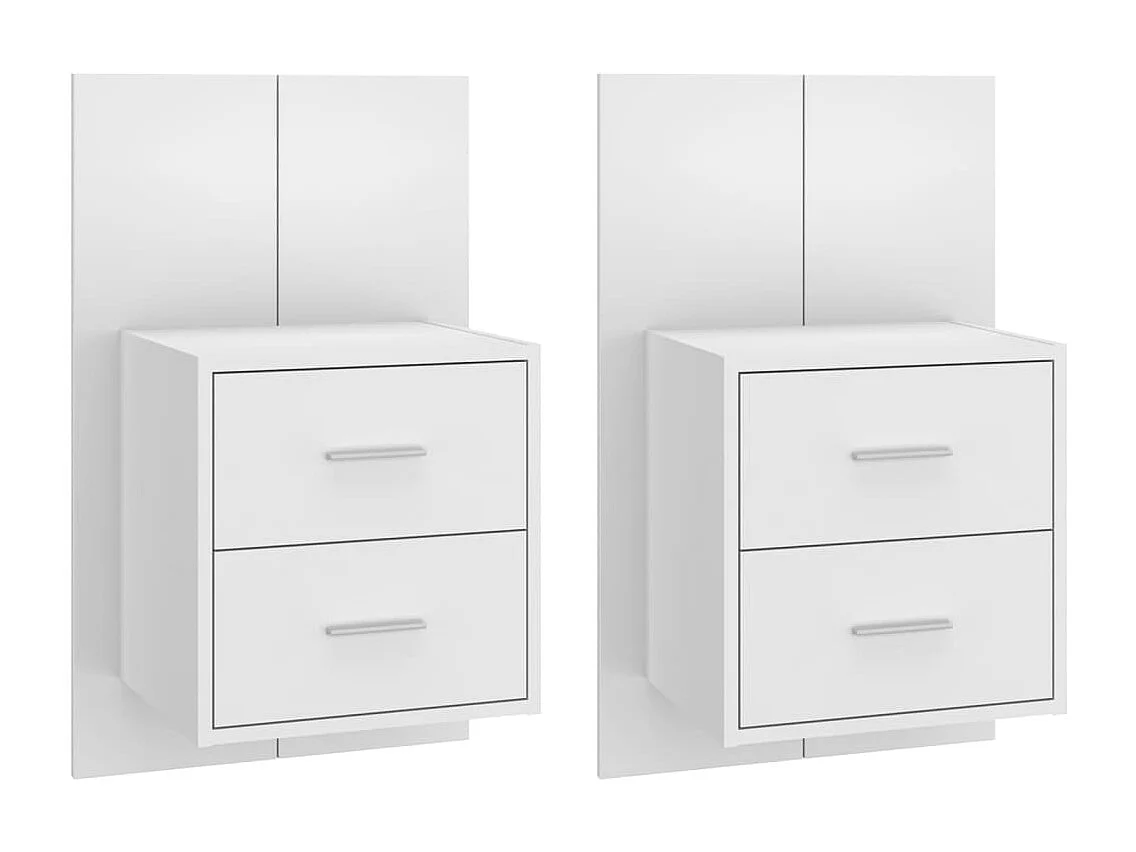Tables de chevet murales 2 pcs Blanc