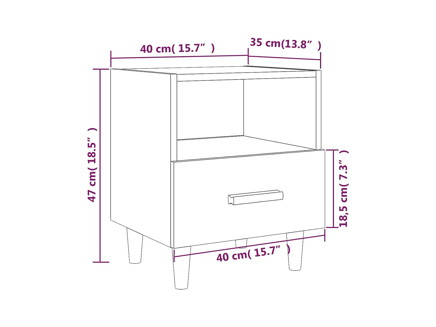 Tables de chevet 2 pcs Sonoma gris 40x35x47 cm