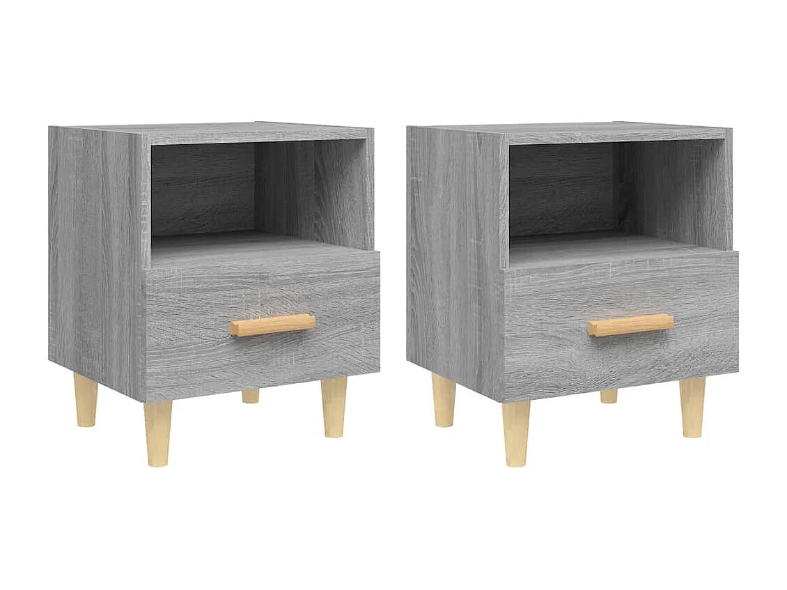Tables de chevet 2 pcs Sonoma gris 40x35x47 cm