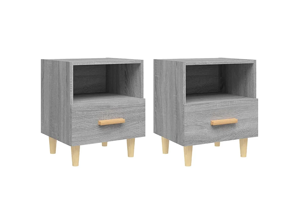Tables de chevet 2 pcs Sonoma gris 40x35x47 cm