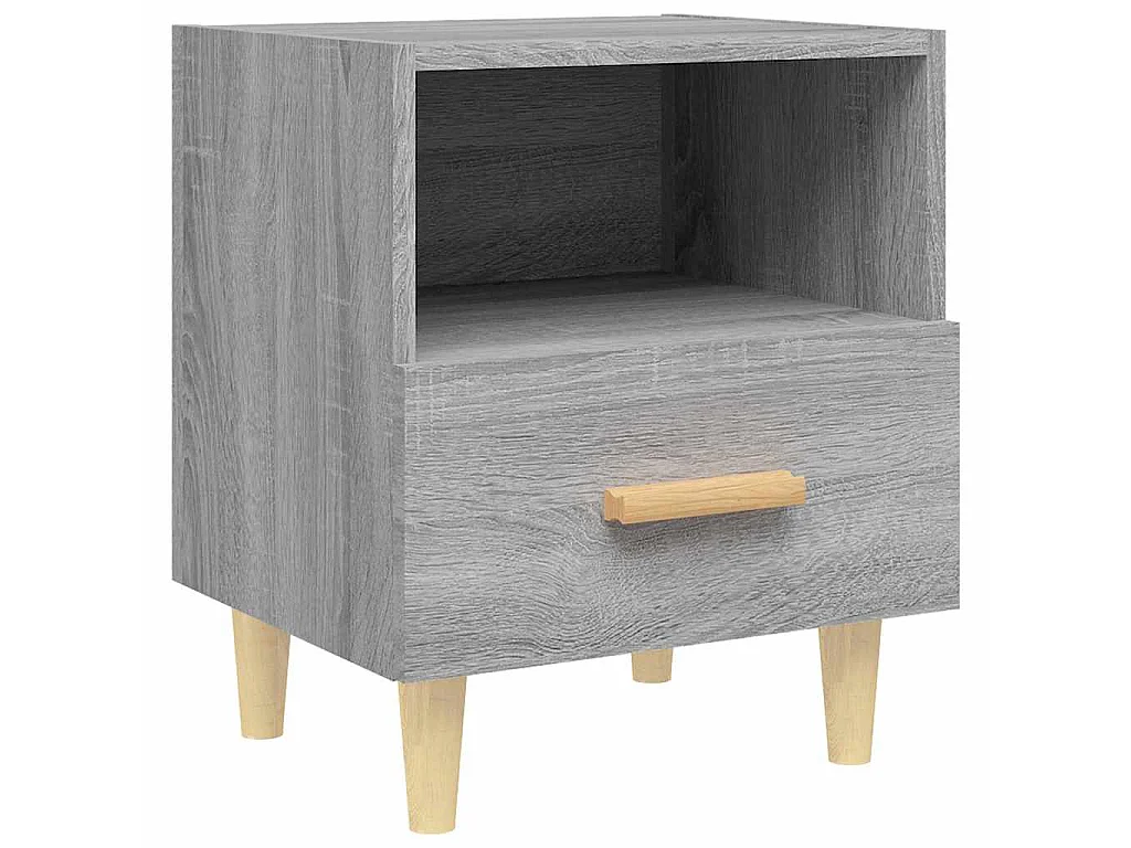 Nachttische 2 Stk. Grau Sonoma 40x35x47 cm