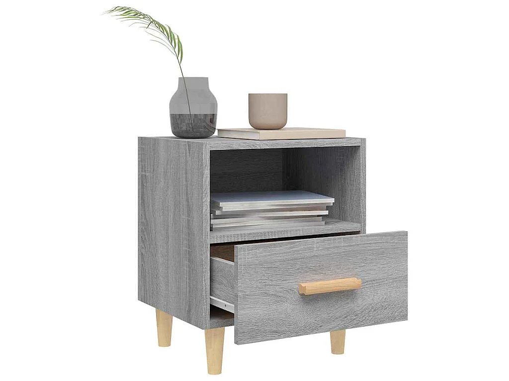 Nachttische 2 Stk. Grau Sonoma 40x35x47 cm