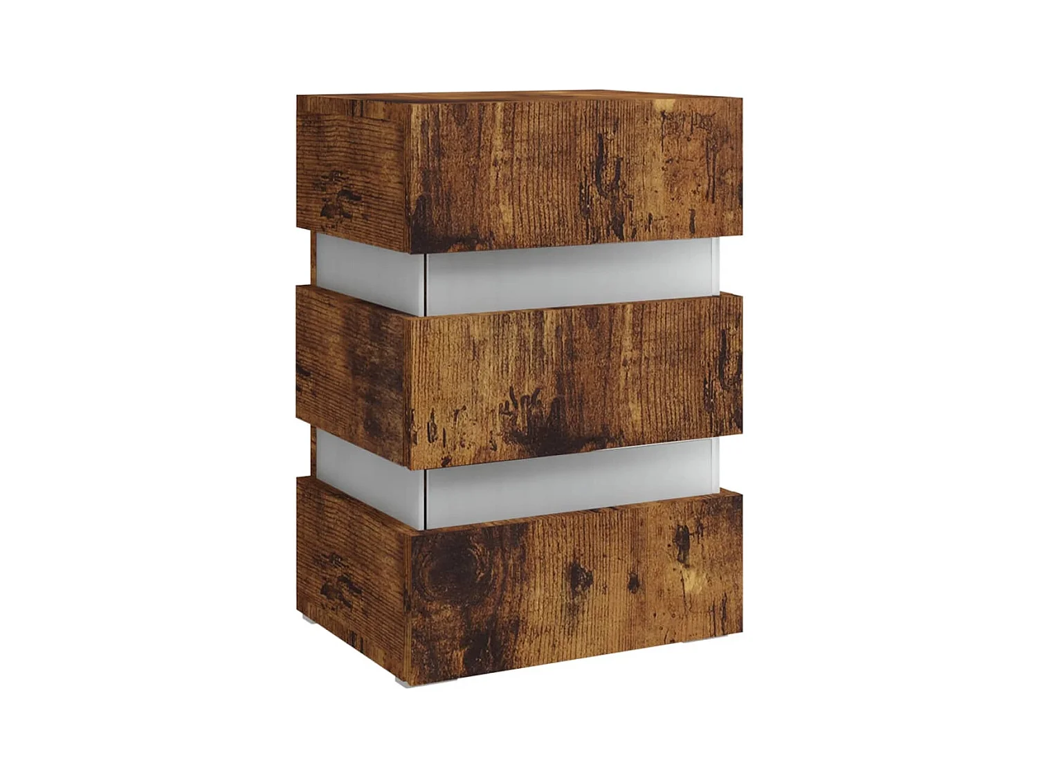 Table de chevet à LED chêne fumé 45x35x67 cm bois d'ingénierie