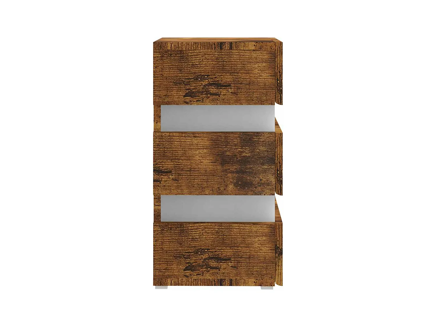 Table de chevet à LED chêne fumé 45x35x67 cm bois d'ingénierie