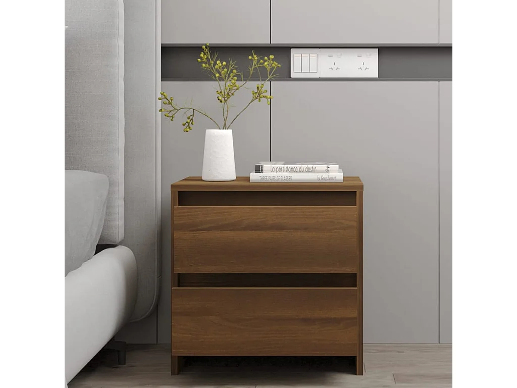 Nachttisch Braun Eichen-Optik 45x34,5x44,5 cm Holzwerkstoff