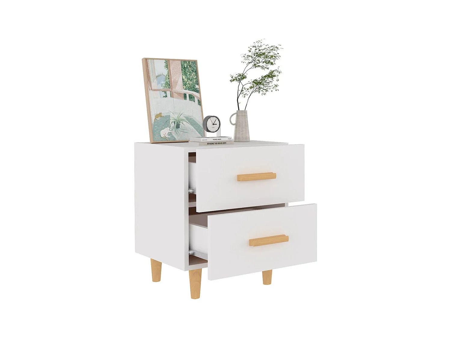 Tables de chevet 2 pcs Blanc 40x35x47,5 cm