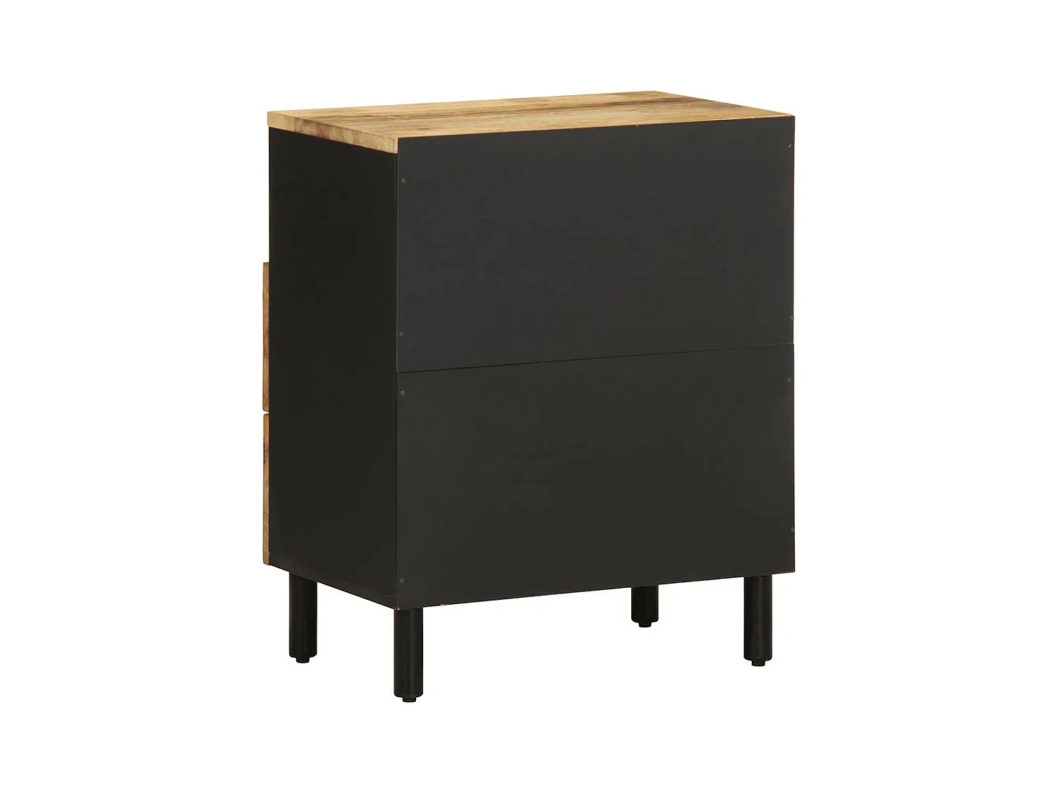Nachtkastje 50x33x62 cm massief ruw mangohout zwart