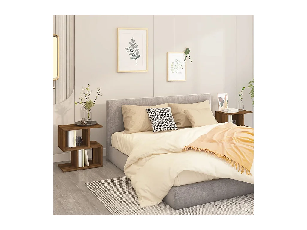 Tables de chevet 2 pcs Chêne marron 50x30x51,5 cm