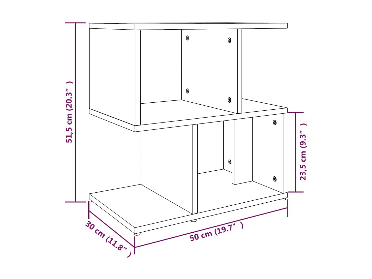 Nachttische 2Stk. Braun Eichen-Optik 50x30x51,5cm Holzwerkstoff