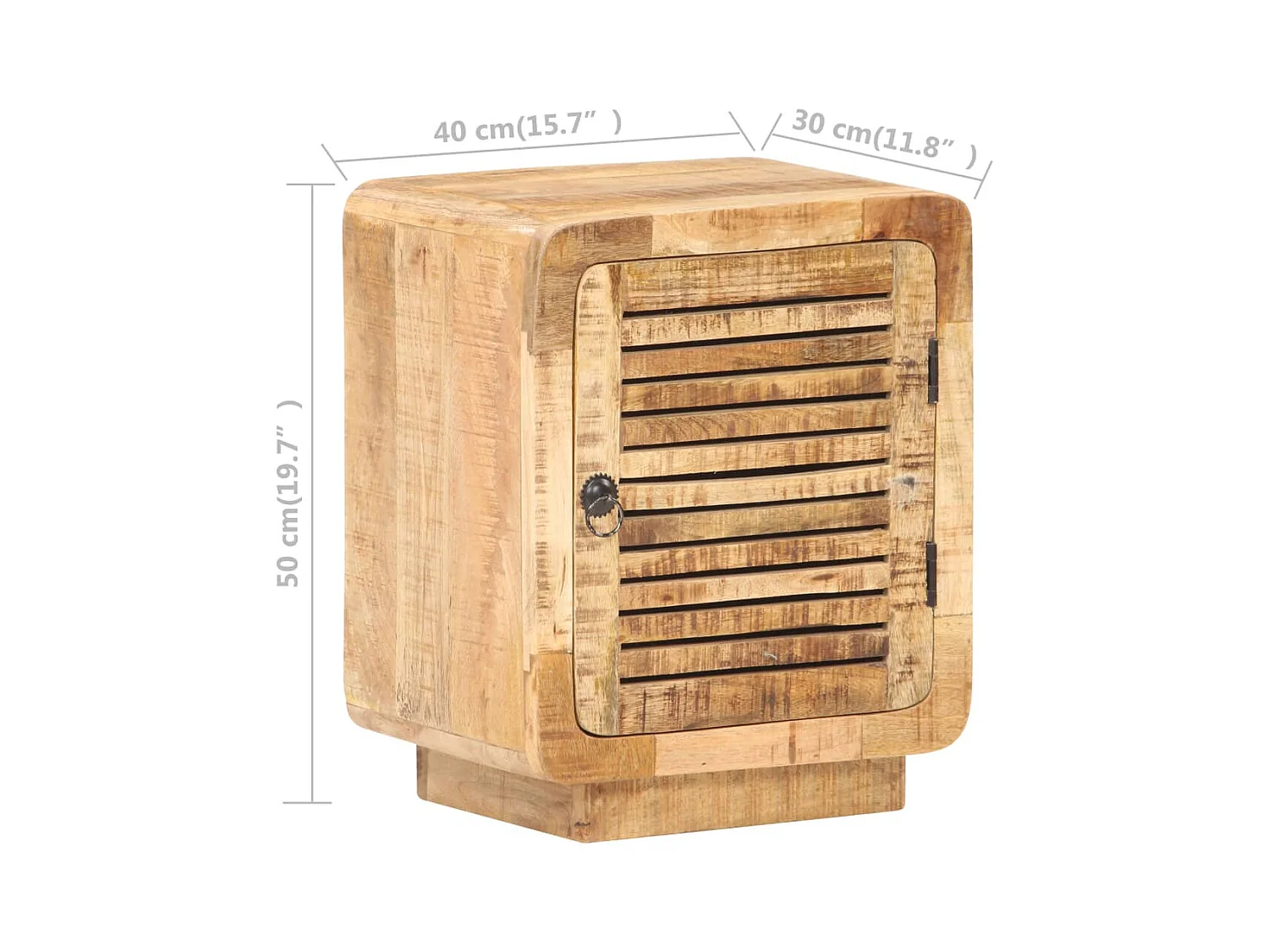 Table de chevet 40x30x50 cm Bois de manguier brut
