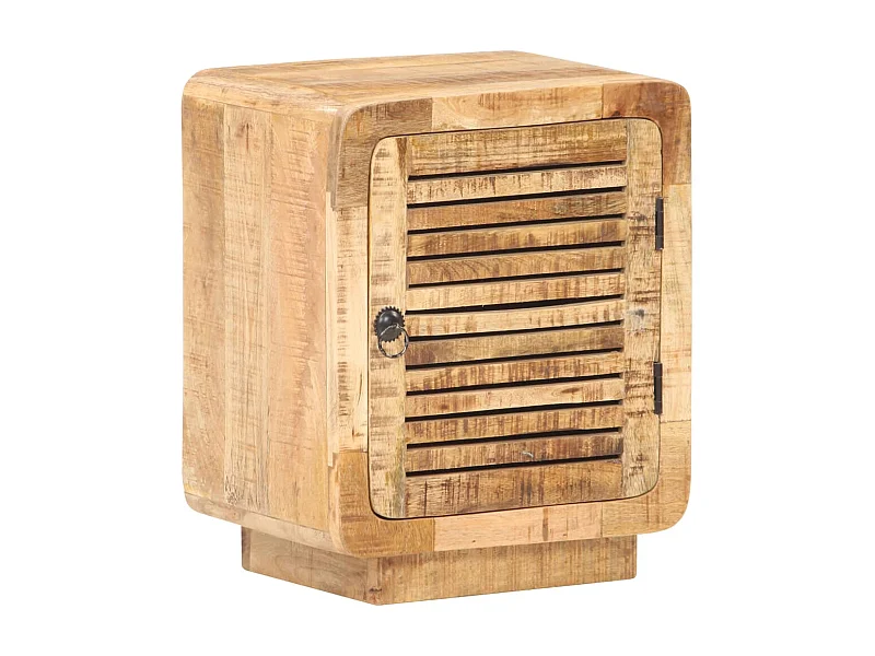 Nachttisch 40x30x50 cm Raues Mangoholz
