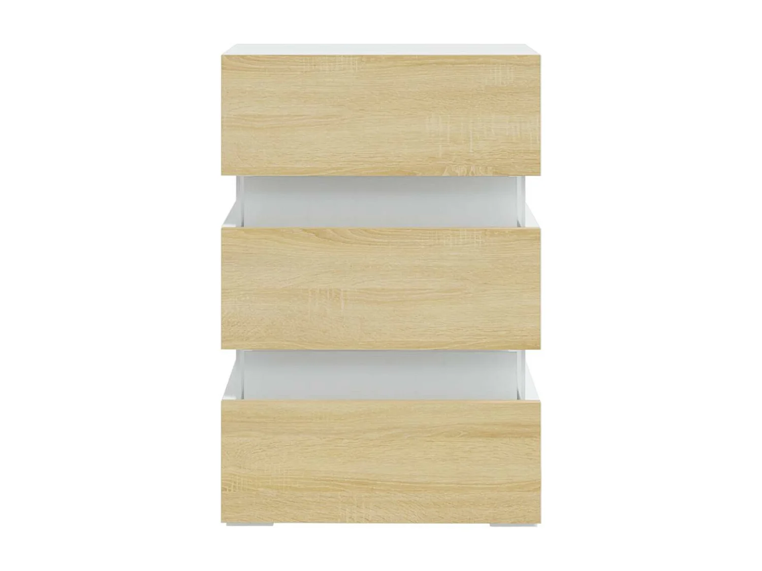 LED-Nachttisch Weiß und Sonoma-Eiche 45x35x67 cm Holzwerkstoff