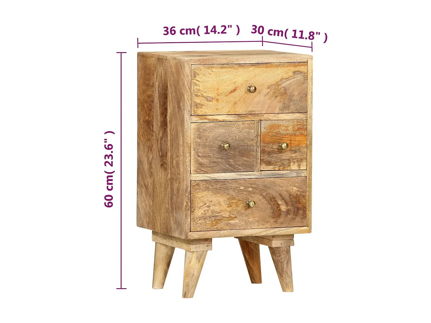 Nachttisch 36x30x60 cm Mango Massivholz