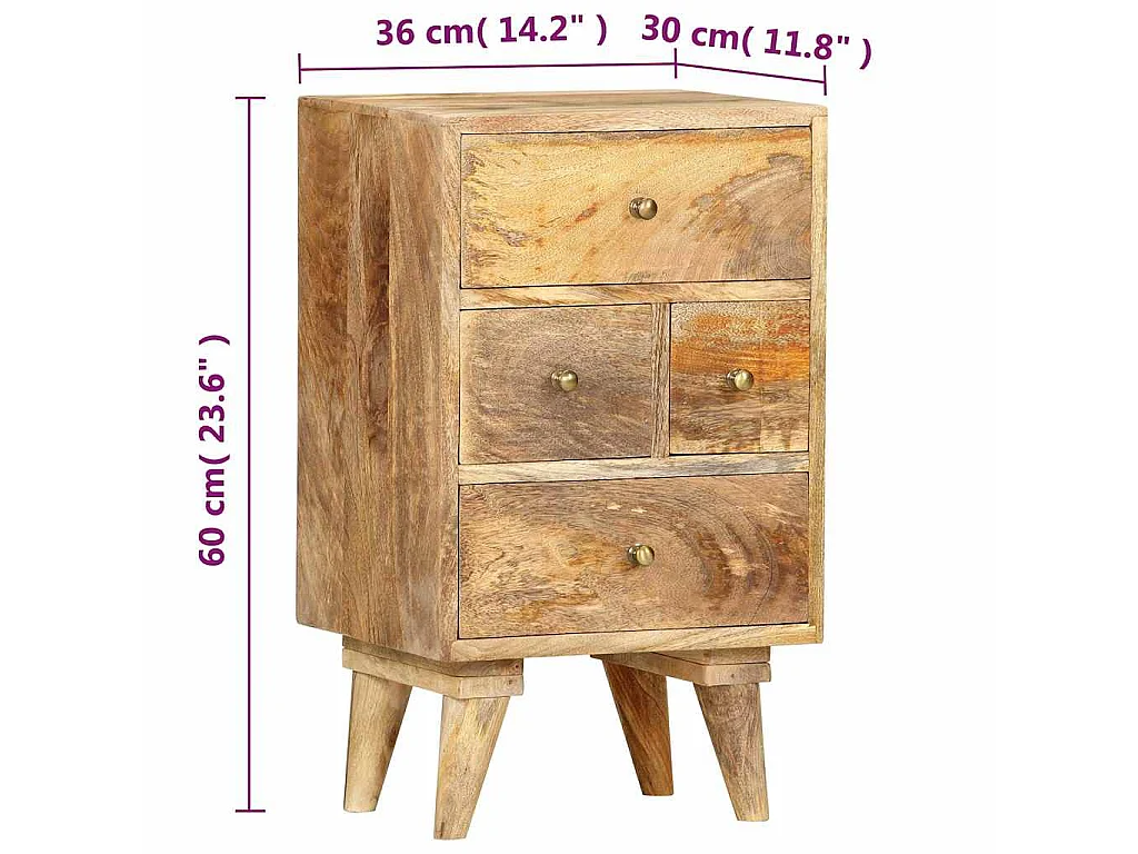 Nachttisch 36x30x60 cm Mango Massivholz