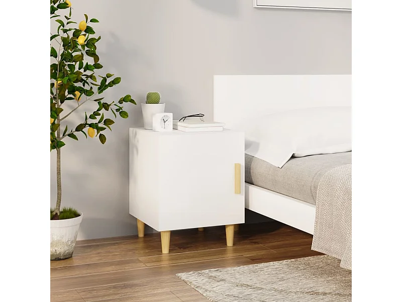 Comodino Bianco in Legno Multistrato