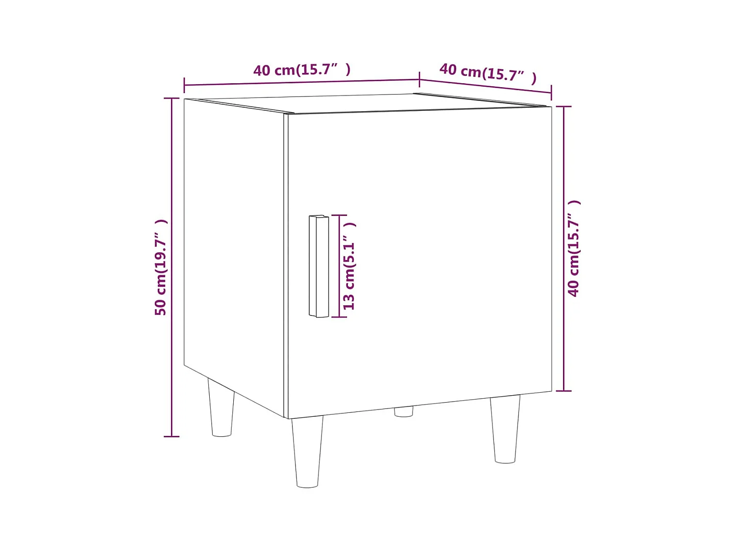 Comodino Bianco in Legno Multistrato