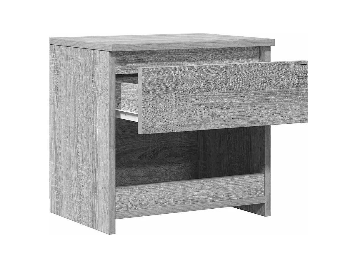 Mesita de noche de madera contrachapada gris Sonoma 40x30x39cm