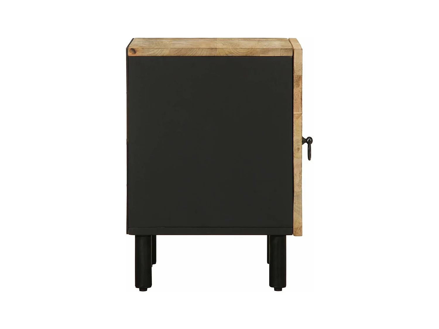 Tables de chevet 2 pcs noir bois de manguier massif brut