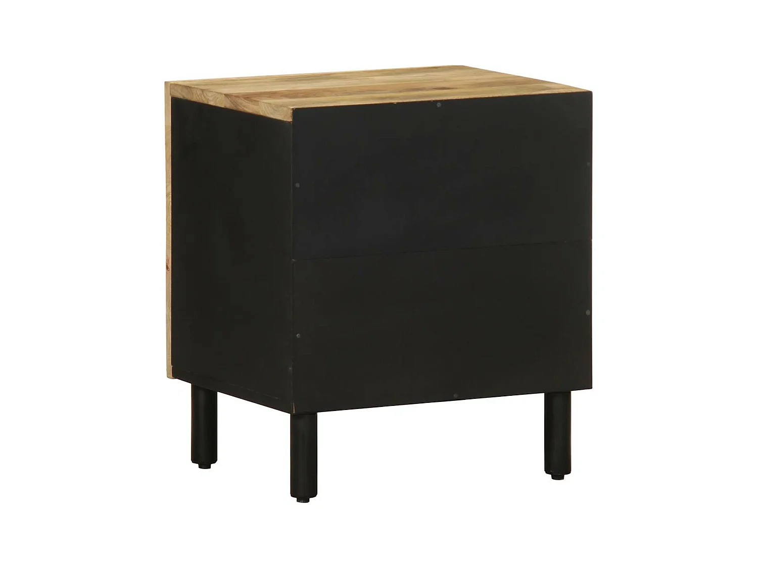 Tables de chevet 2 pcs noir bois de manguier massif brut