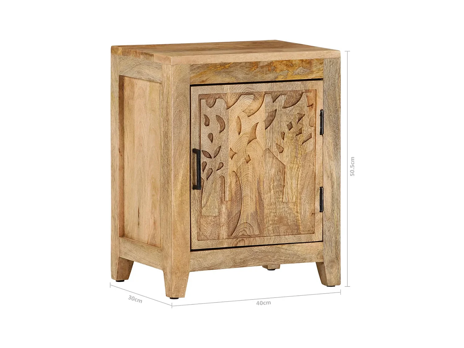 Table de chevet 40x30x50 cm Bois de manguier massif