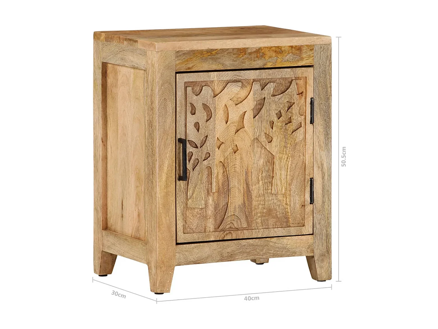 Nachttisch 40x30x50 cm Massivholz Mango