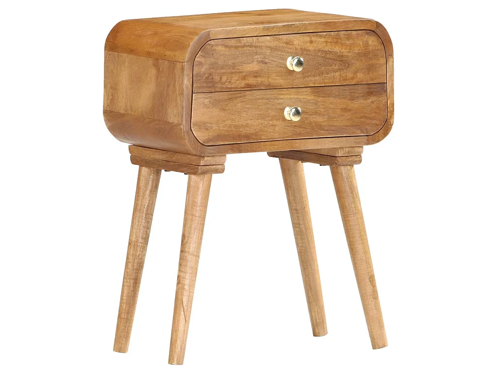 Comodino 40x30x58 cm in Legno Massello di Mango
