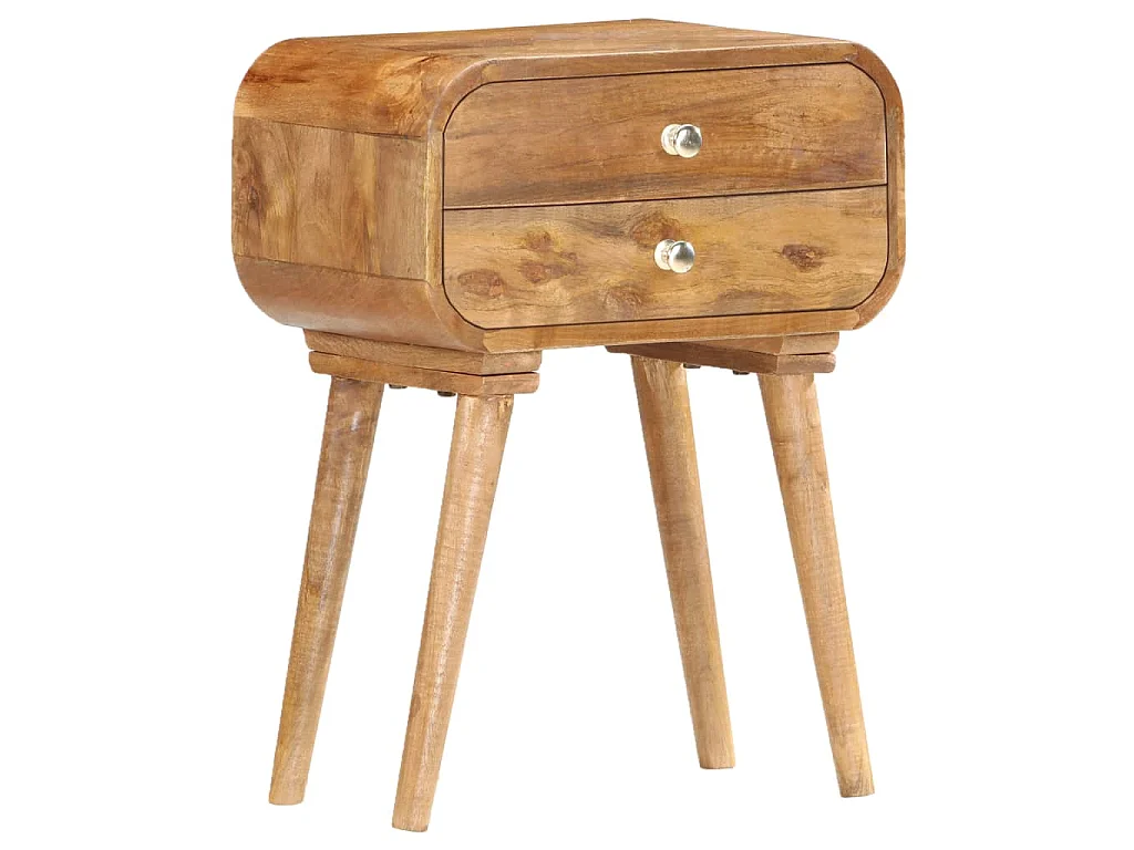 Comodino 40x30x58 cm in Legno Massello di Mango