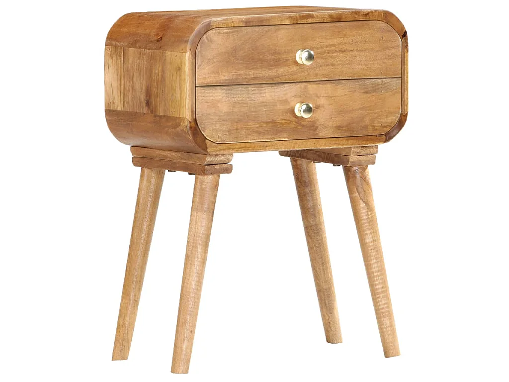 Comodino 40x30x58 cm in Legno Massello di Mango