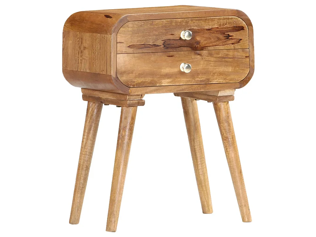 Comodino 40x30x58 cm in Legno Massello di Mango