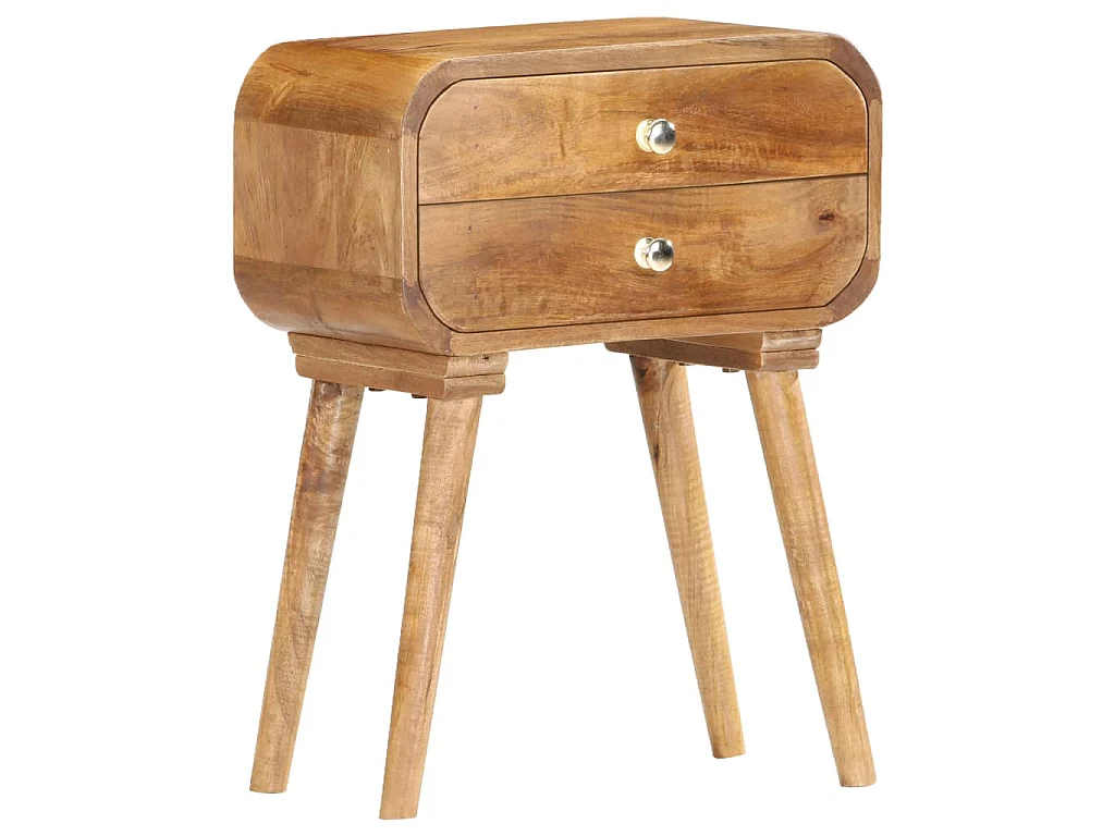 Comodino 40x30x58 cm in Legno Massello di Mango