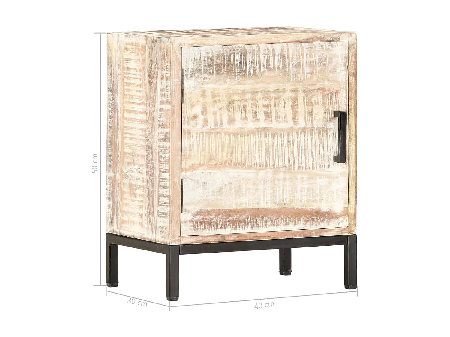 Table de chevet 40 x 30 x 50 cm Bois d'acacia massif