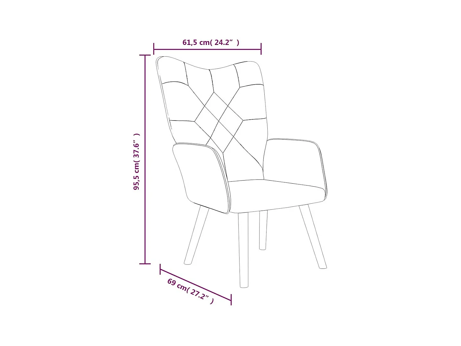 Silla de relajación con reposapiés tela patchwork