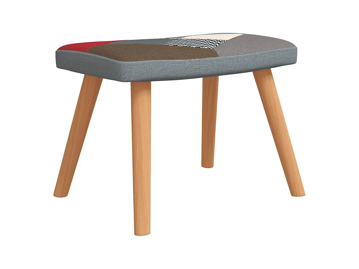 Chaise de relaxation avec repose-pied Patchwork Tissu