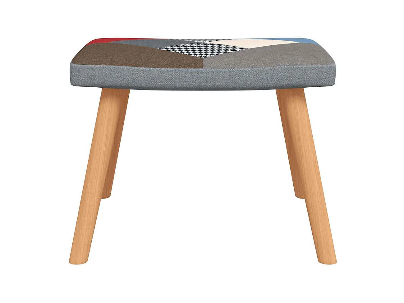 Chaise de relaxation avec repose-pied Patchwork Tissu