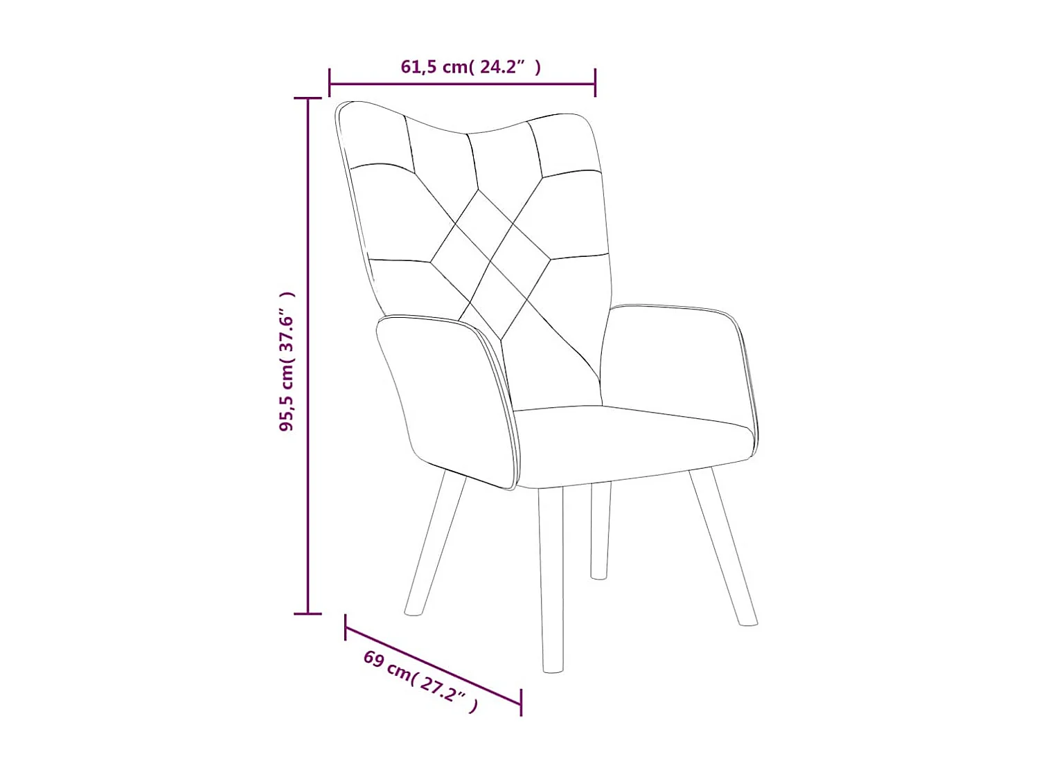 Chaise de relaxation avec repose-pied Patchwork Tissu