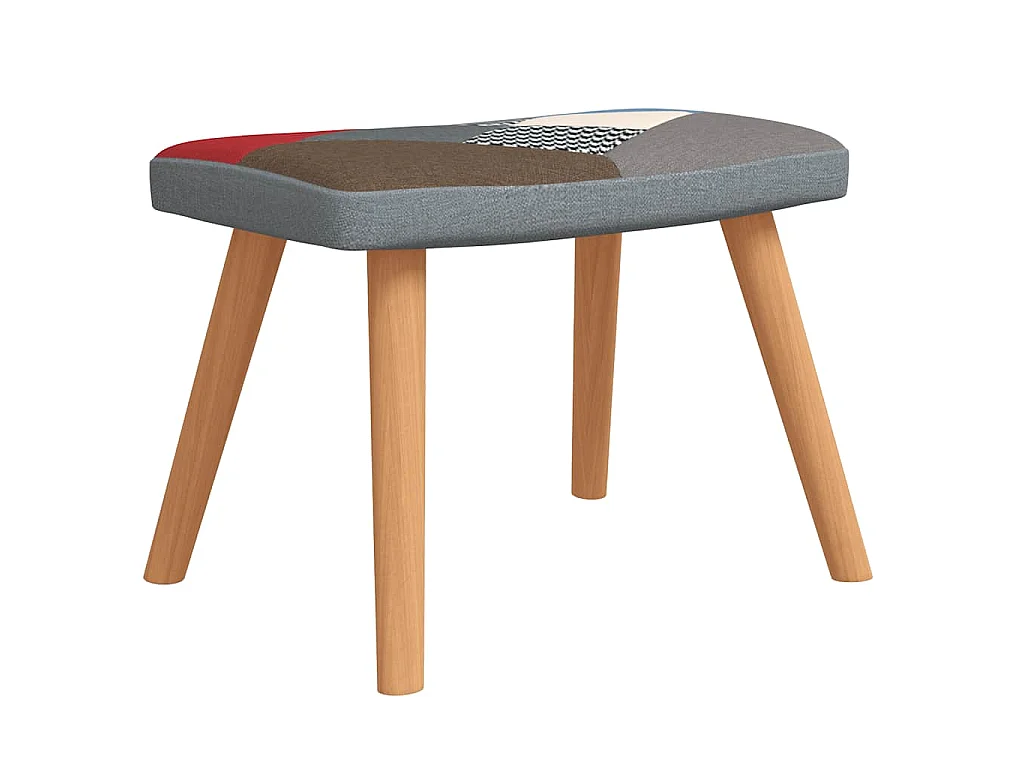 Cadeira de descanso com banco tecido de retalhos