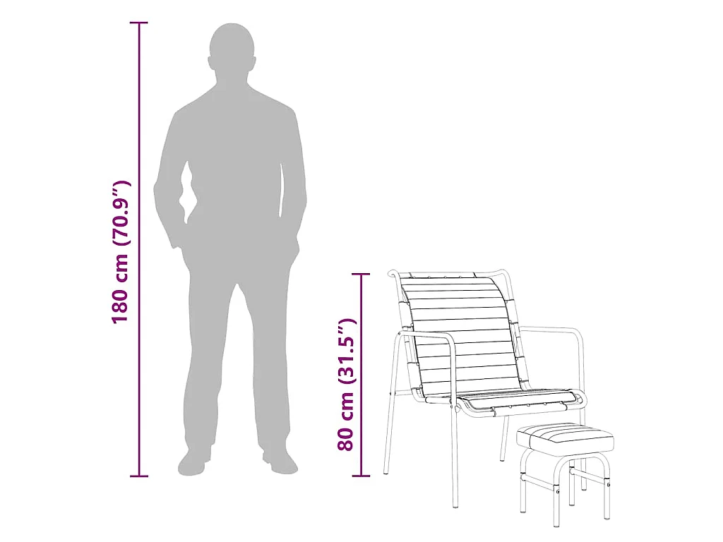 Fauteuil de relaxation avec repose-pied Noir Cuir véritable