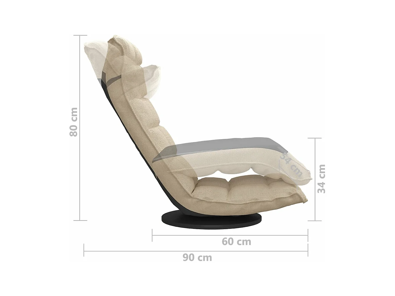 Bodenstuhl Drehbar Creme Stoff