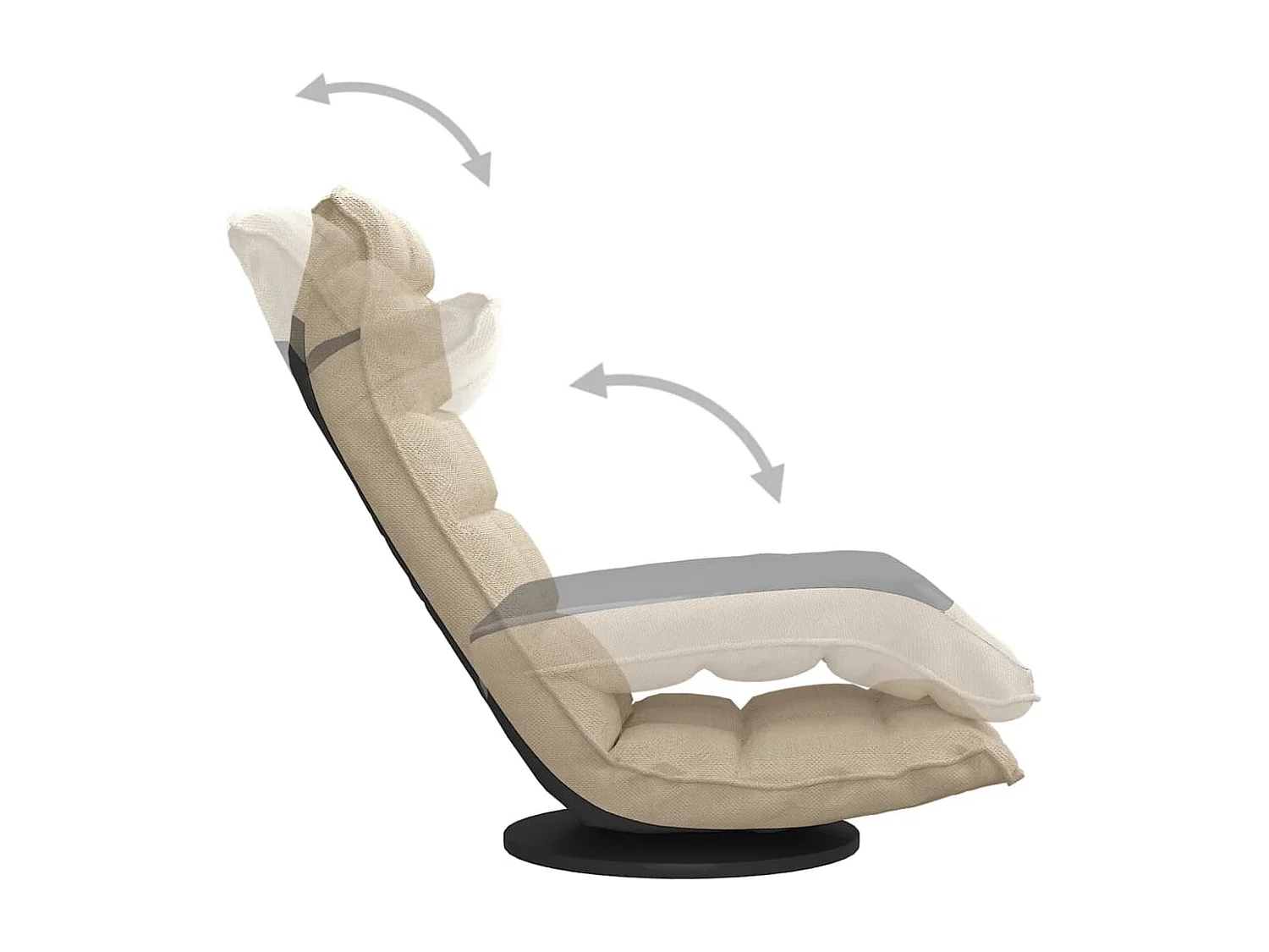 Chaise pivotante de sol Crème Tissu
