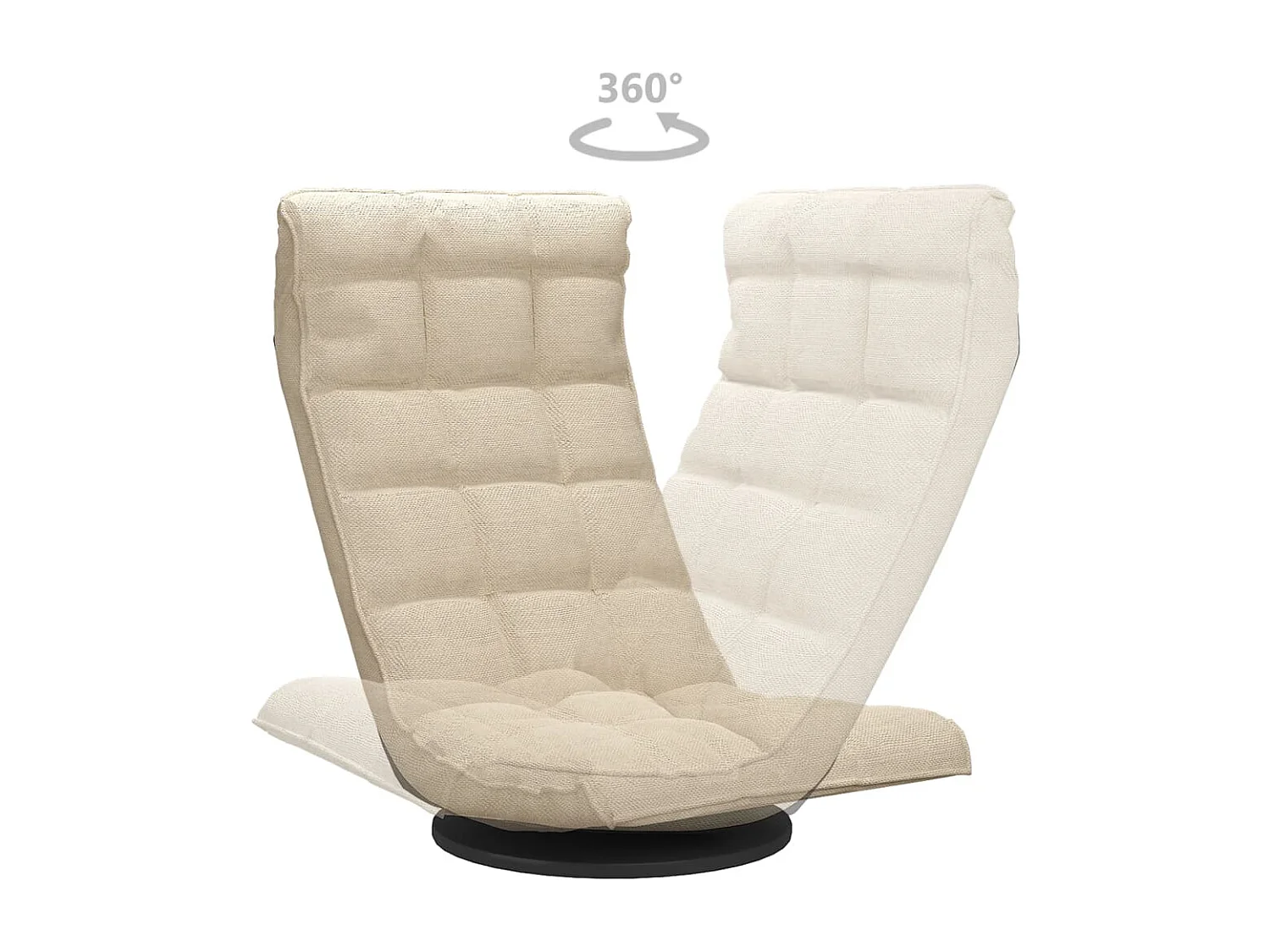 Chaise pivotante de sol Crème Tissu