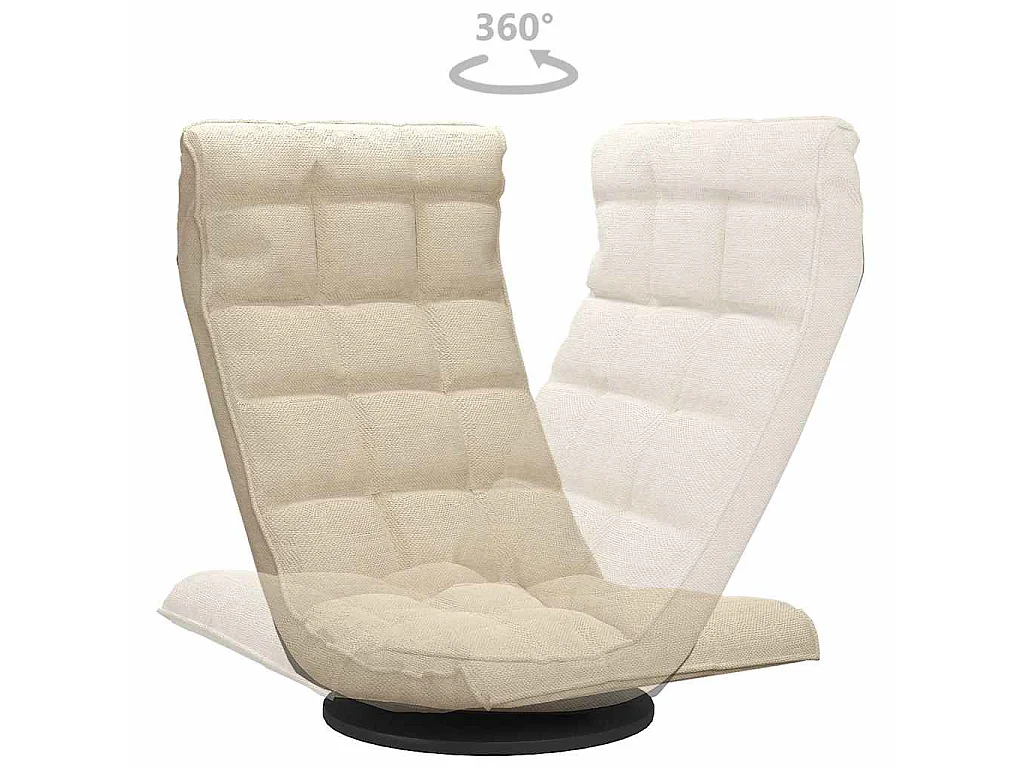 Chaise pivotante de sol Crème Tissu