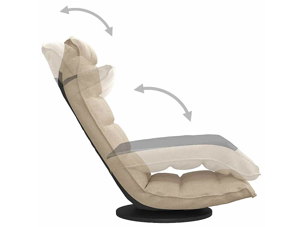 Chaise pivotante de sol Crème Tissu