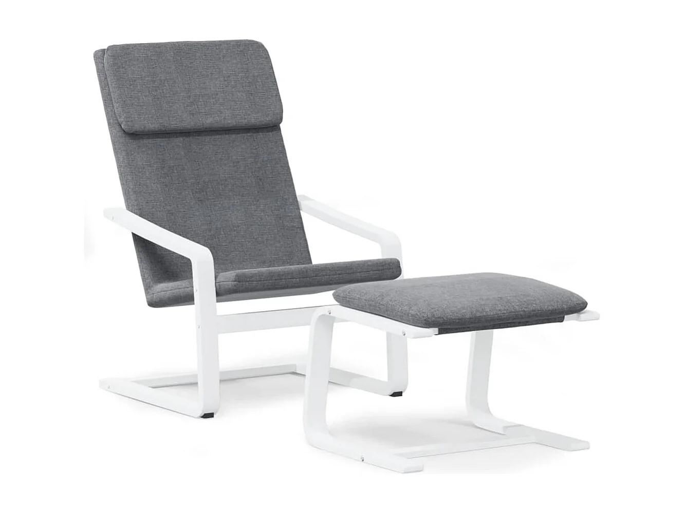 Chaise de relaxation avec repose-pied Gris foncé Tissu