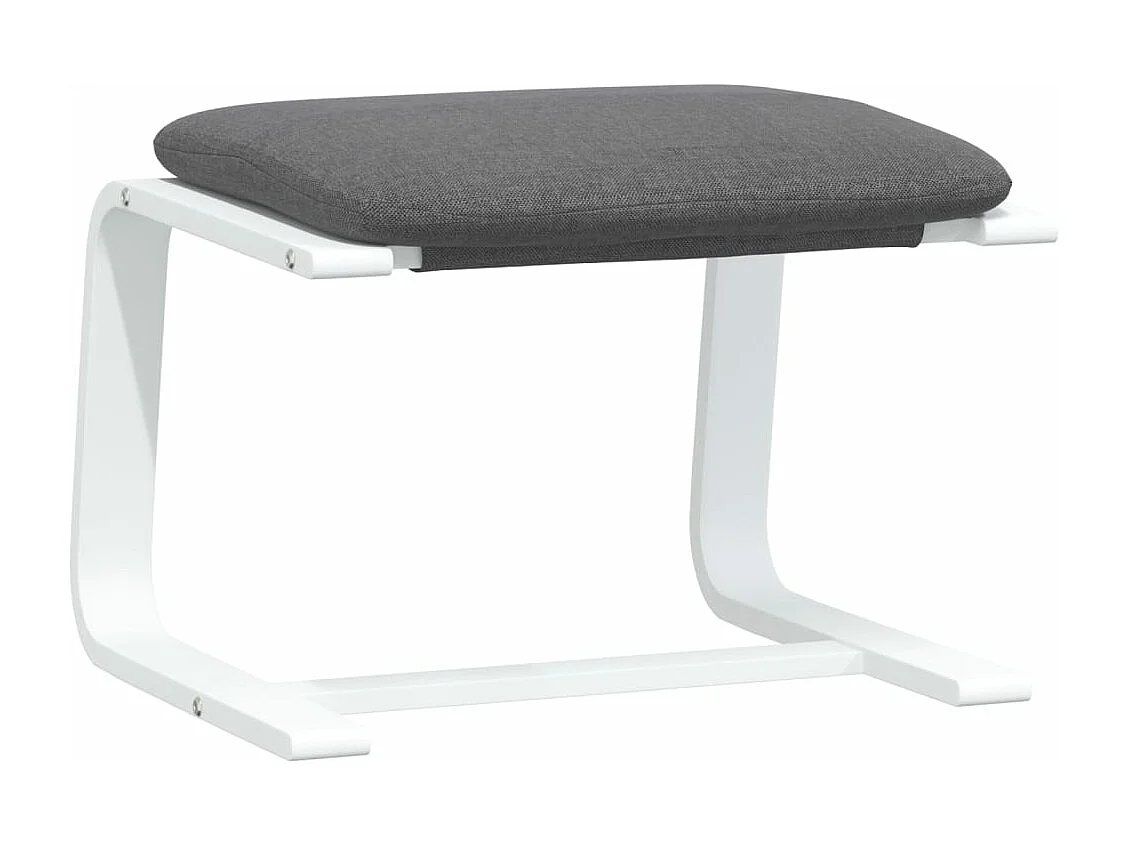Chaise de relaxation avec repose-pied Gris foncé Tissu