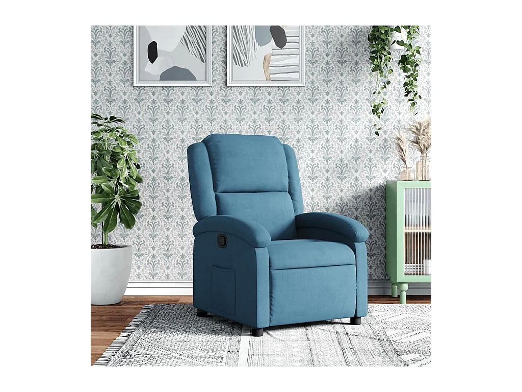 Fauteuil inclinable bleu velours