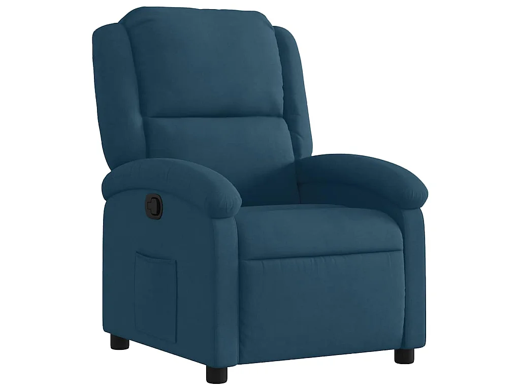 Fauteuil inclinable bleu velours